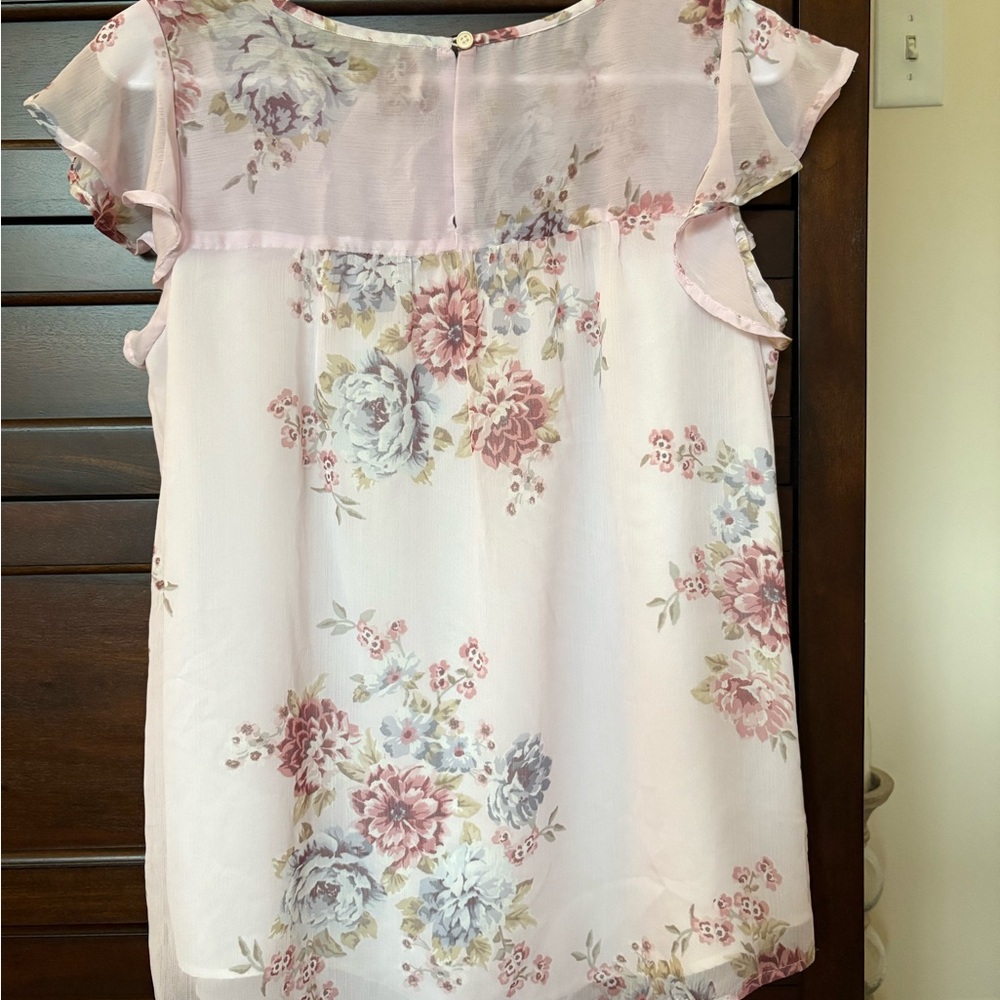 LOFT Floral Sheer Blouse